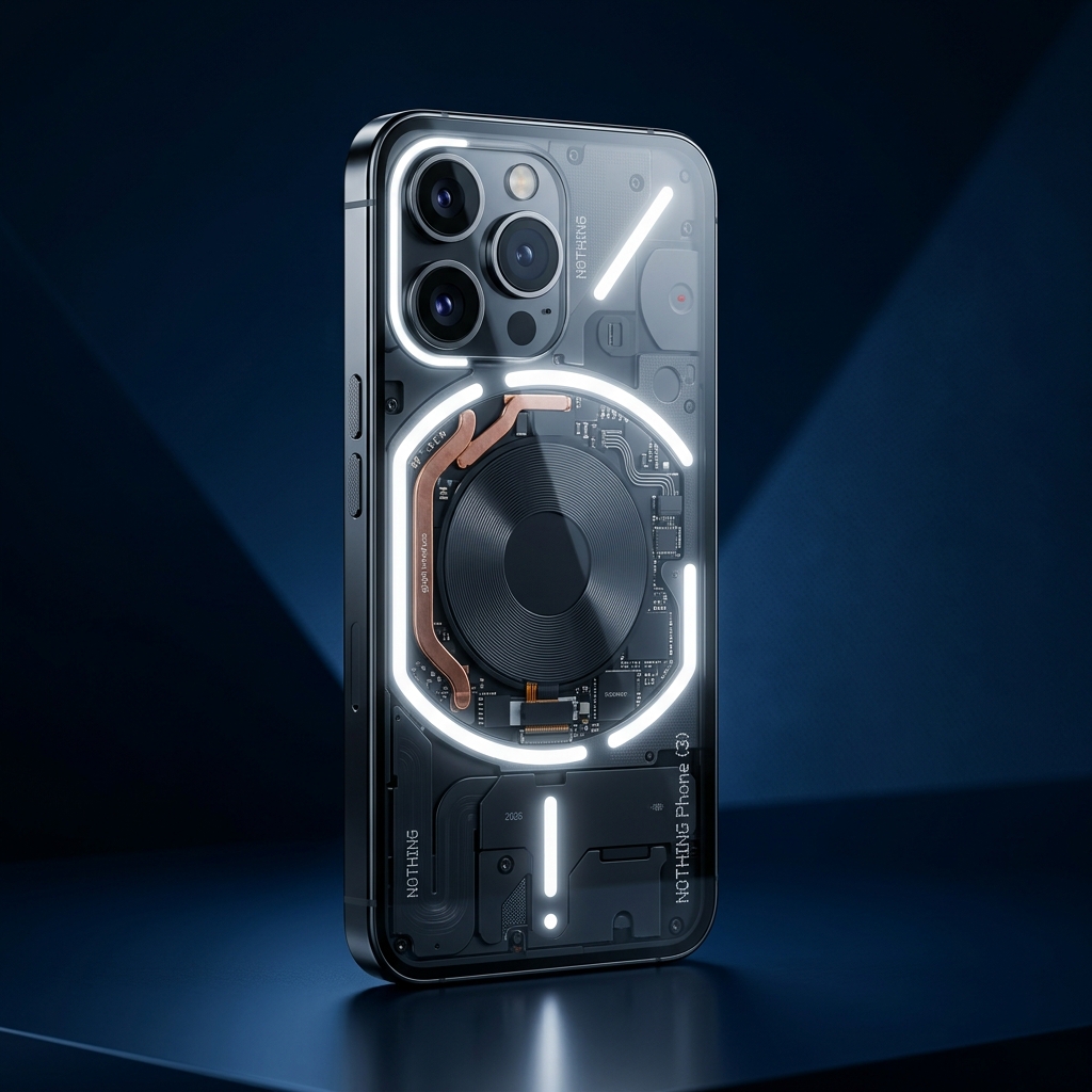 Nothing Phone 3 con diseño transparente y luces LED