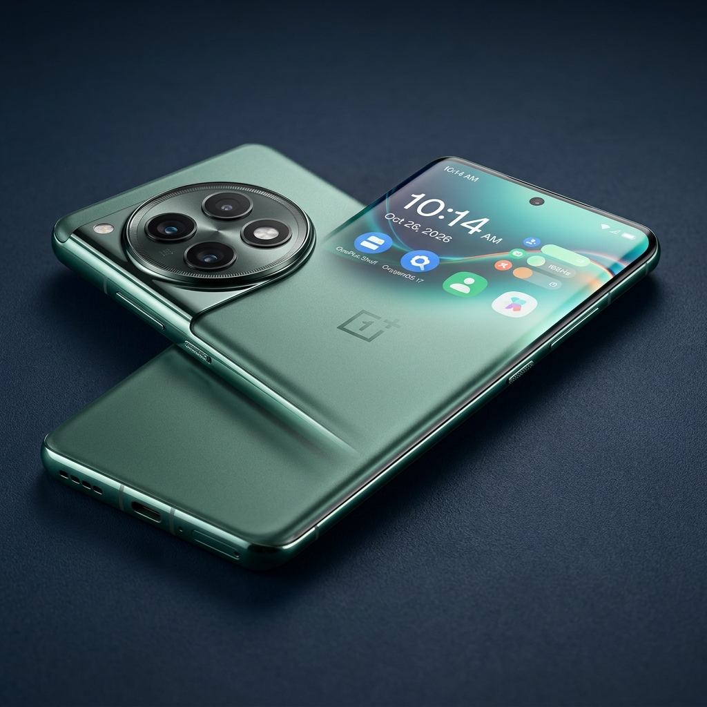 OnePlus 14 Pro de color verde esmeralda