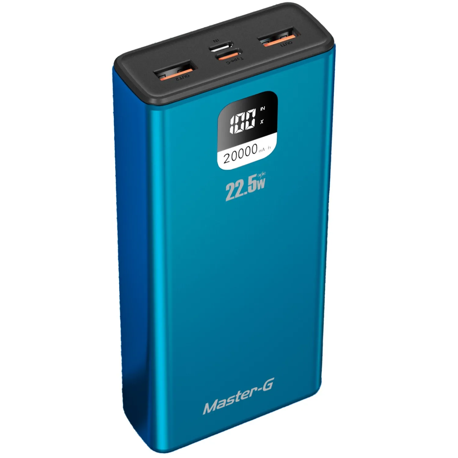 Batería externa Power Bank Master-G 20.000mAh con pantalla LED de porcentaje de carga